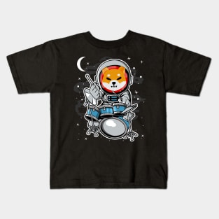 Astronaut Drummer Shiba Inu Coin To The Moon Shib Army Crypto Token Cryptocurrency Blockchain Wallet Birthday Gift For Men Women Kids Kids T-Shirt